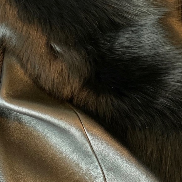 Lafayette 148 Leather, Merino wool, fox fur removable collar - Picture 9 of 9